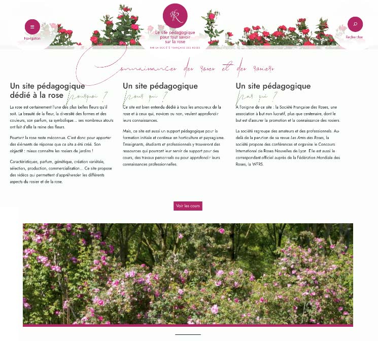 Le site Internet p�dagogique pour tout savoir sur la rose et les rosiers